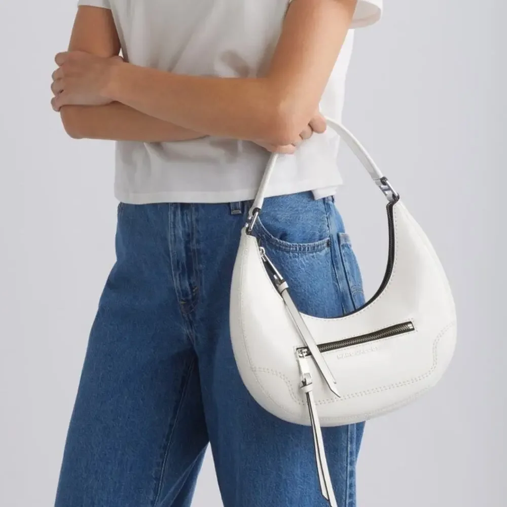 New Marc Jacobs Small Crinkle crescent shoulder bag White